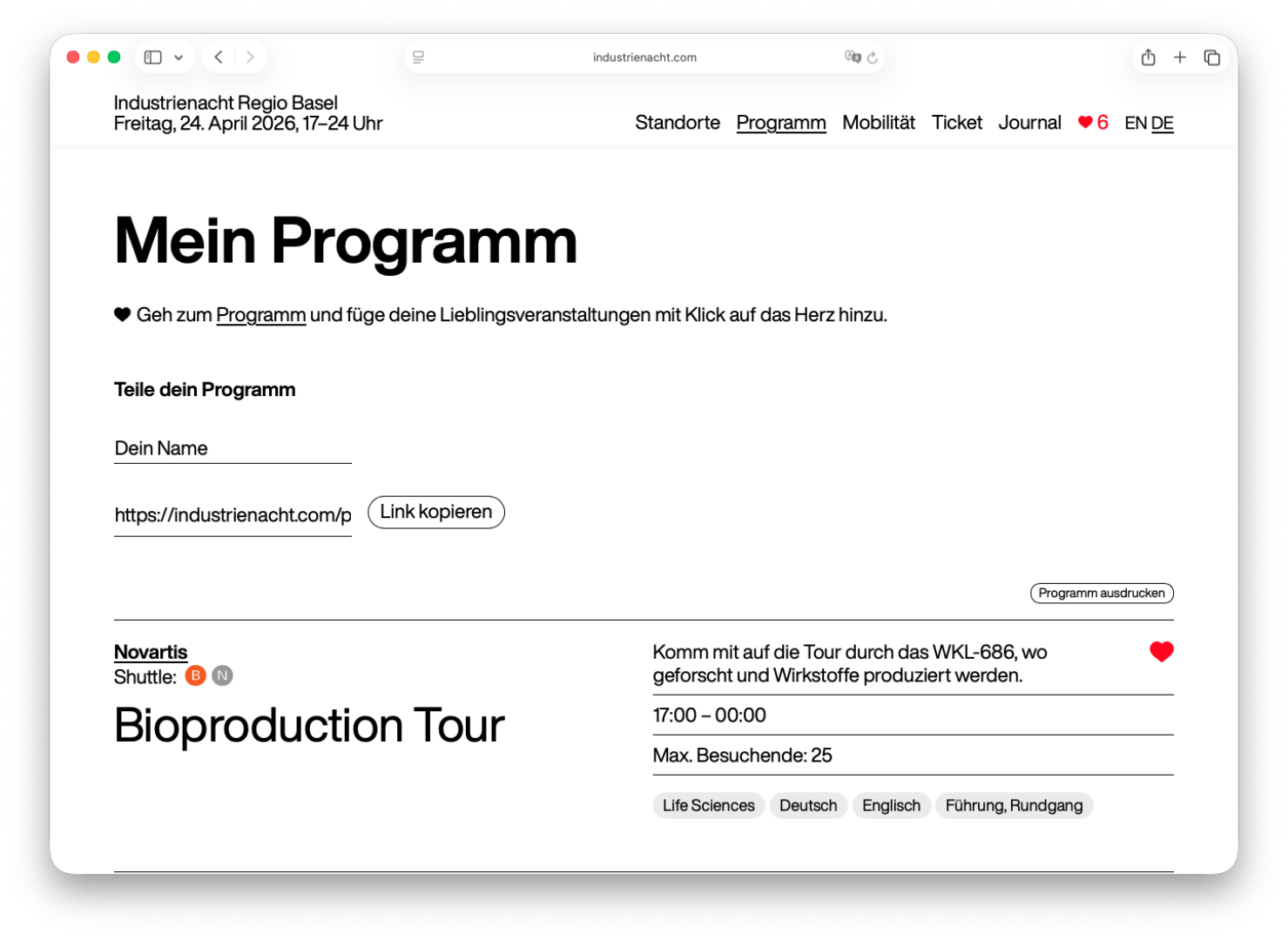 Mein Programm 2026
